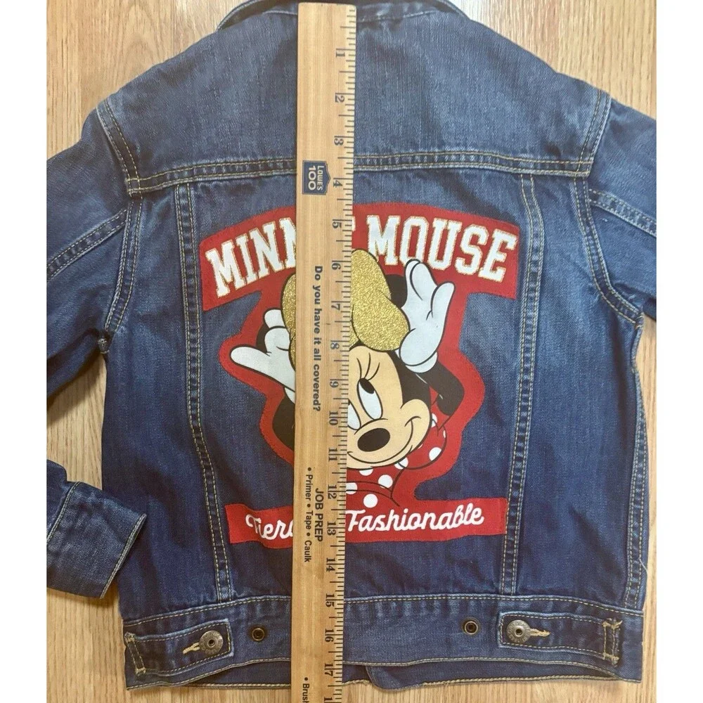 Minnie Mouse Fierce & Fashionable Upcycled Gap Girls Small Jean Jacket Denim